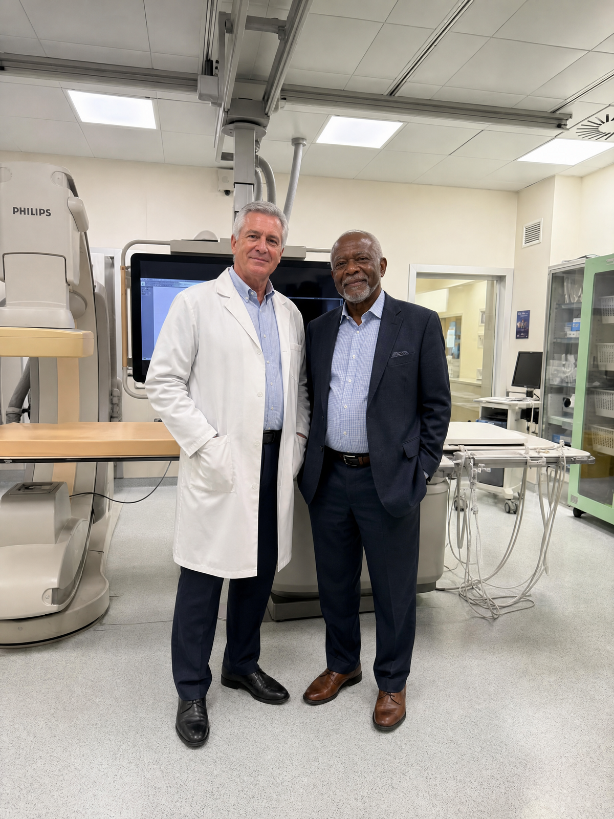 Two professionals discussing nutrient delivery in a clinical setting